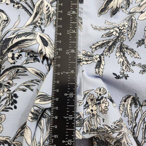 Talbots Women 12 Blue Floral Stretch High Rise Chatham Ankle Pant - Picture 10 of 11